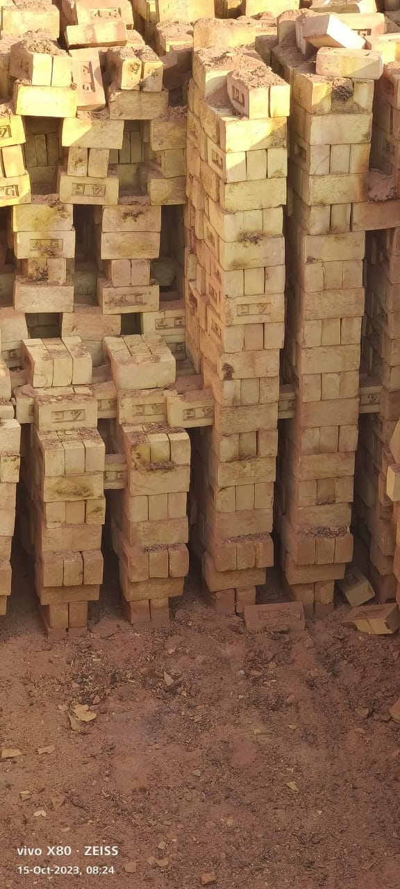 Kiln-fired construction bricks at a brick yard in Pakistan
